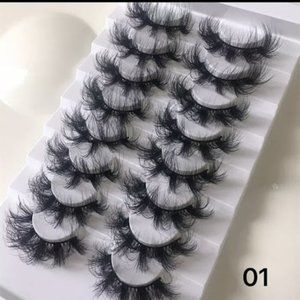 SWAGGALICIOUS-8 PAIRS, 25MM FALSE DRAMATIC EYELASHES FLUFFY